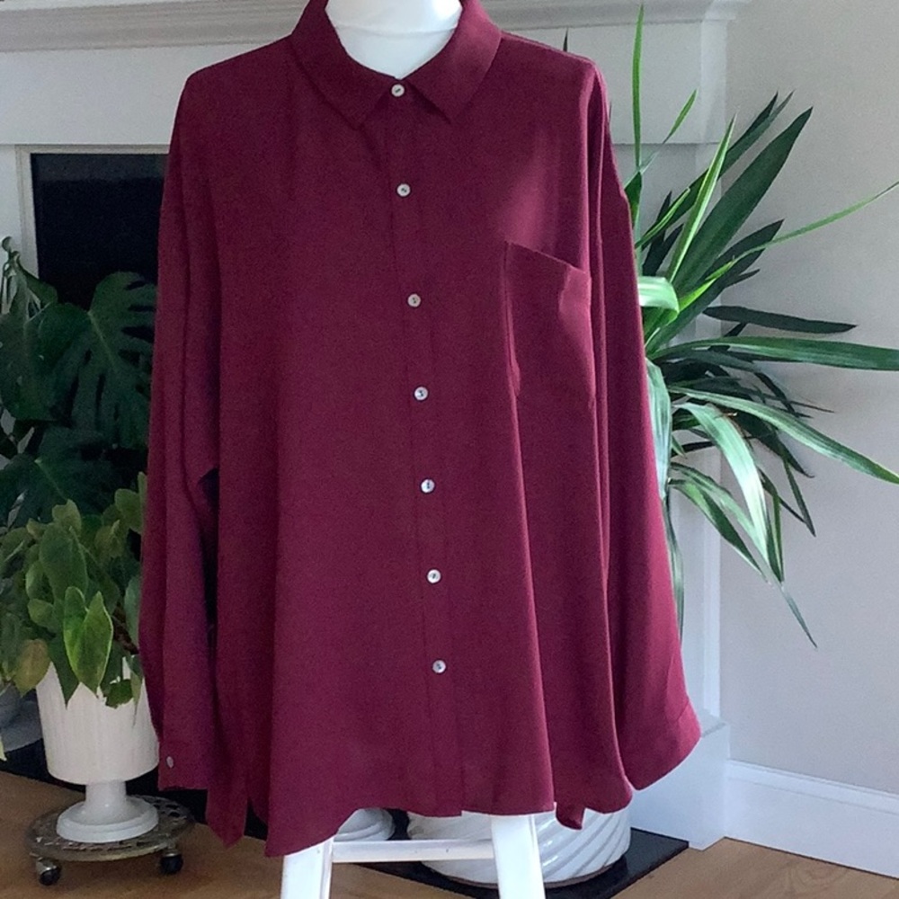 J. Jill oversized Shirt tail blouse. NWT. Crepe. 3X holiday. Christmas